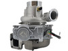 Compressor-side view of the HE451VE turbocharger featuring the 67MM billet compressor wheel and mounted 12V VGT actuator.