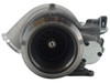 Top view of Momentum Worx HX55W turbocharger looking down at the exhaust turbine housing.