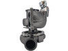 Side profile of Momentum Worx CAT C15 ACERT 75MM billet turbo upgrade showing the opposite side of the compressor and turbine assemblies.