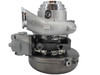 Detailed view of the HE400VG turbocharger mounting points and connections for compatible Cummins X15 engines.