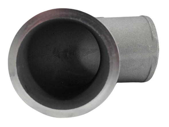 Close-up detail image highlighting the precision-machined double O-ring sealing surface of the Momentum Worx compressor elbow. Focus on the smooth machining, O-ring grooves, and OEM-style CAT compressor outlet flange to emphasize leak-free sealing and manufacturing quality.