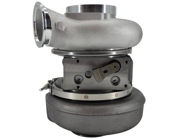 Compressor-side view of the MMWX.3776805 featuring the upgraded 60MM billet compressor wheel.