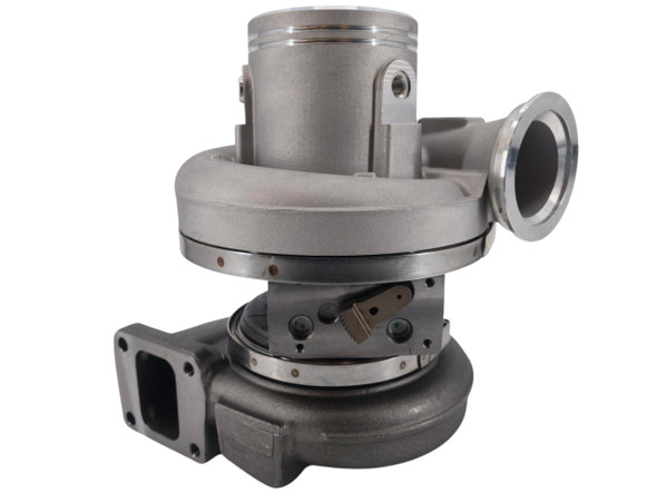 Compressor-side view of the HE561VE turbocharger featuring the 72MM compressor wheel.