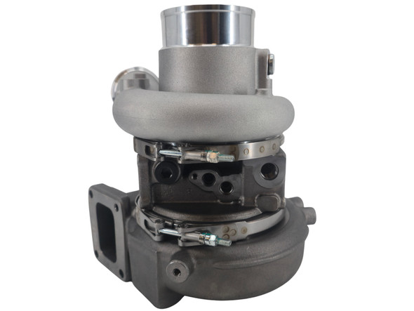 New aftermarket HE400VG turbocharger for Komatsu equipment and Cummins QSC diesel engines. Short configuration without actuator. Direct replacement variable geometry turbocharger for industrial and heavy-duty applications.