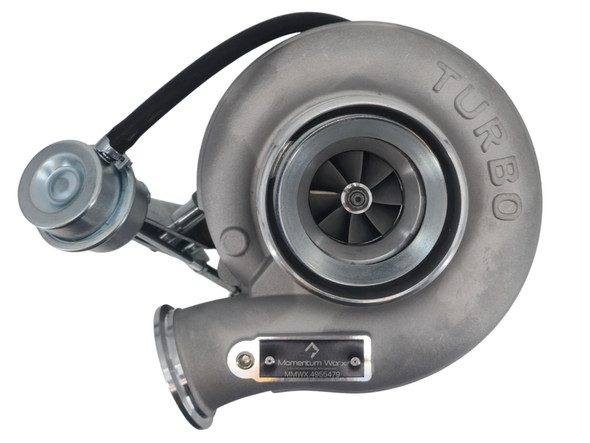 New aftermarket HX35W turbocharger with integrated wastegate for Cummins QSB diesel engines. Direct replacement turbocharger designed for industrial, agricultural, construction, and power generation equipment.