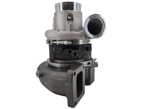 New aftermarket HE400VG turbocharger for Cummins QSX diesel engines. Short configuration without actuator. Direct replacement variable geometry turbocharger for mining, industrial, oilfield, and power generation applications.