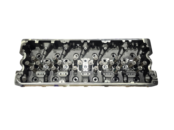 Momentum Worx Cummins single cam cylinder head with Inconel exhaust valves – opposite side angle