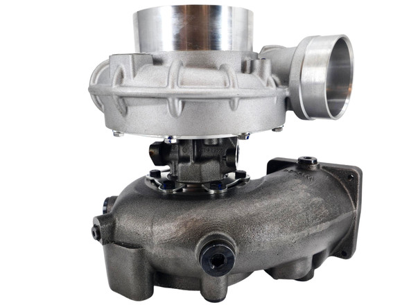 Side profile view of Momentum Worx K36 replacement turbocharger for MTU-DDC 12V183TE94 marine engines.