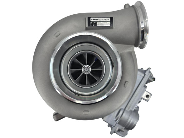 Momentum Worx HE561VE 72MM turbocharger for 2008-2010 Cummins ISX CM871 applications with professionally mounted and calibrated 12V VGT actuator, MMWX.4309078S.