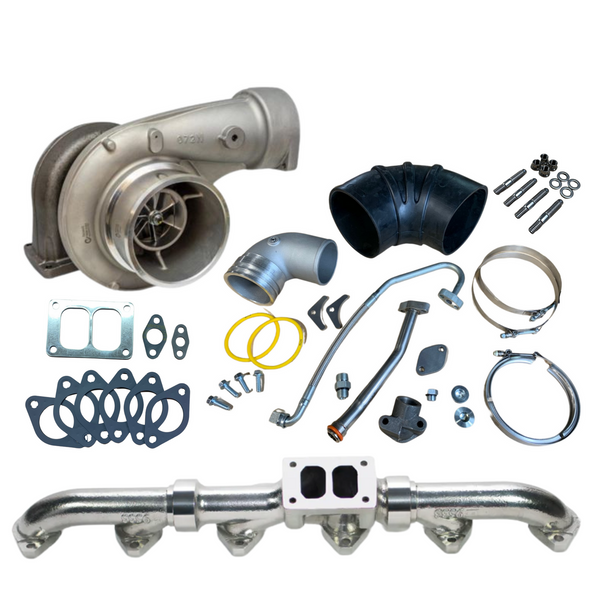 C15 Single Turbo Kit; Show with Momentum Worx Turbocharger