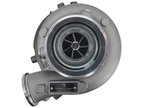 New aftermarket HE400VG variable geometry turbocharger for Komatsu equipment and Cummins diesel engines. Heavy-duty direct replacement turbocharger for construction, mining, and industrial applications.