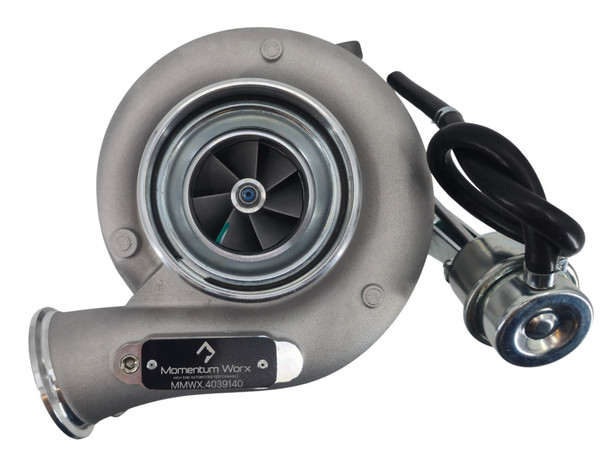 New aftermarket HX40W turbocharger with integrated wastegate for Cummins QSL diesel engines. Direct replacement turbocharger for industrial, agricultural, construction, and power generation applications.