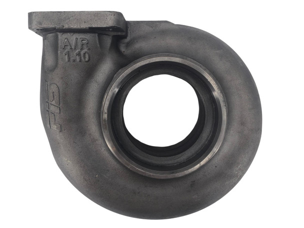 Top view of the Momentum Worx GT50 / GTX50 1.10 A/R exhaust housing for 99/91mm turbine wheels with divided T6 inlet.