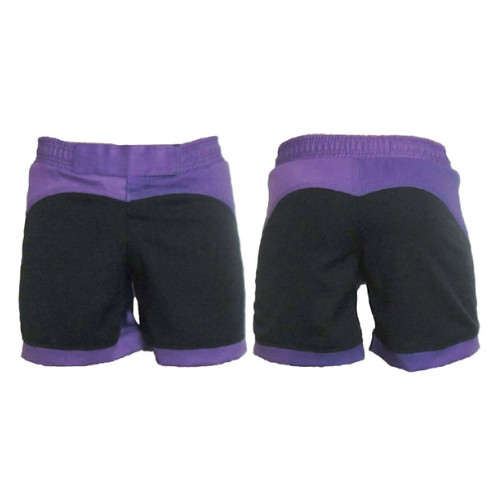 Black and Purple Female Fight Shorts