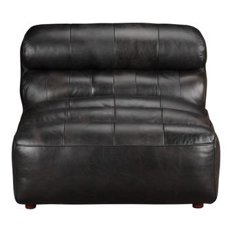 Ramsay Leather Armless Chair Antique Black "QN-1009-01"