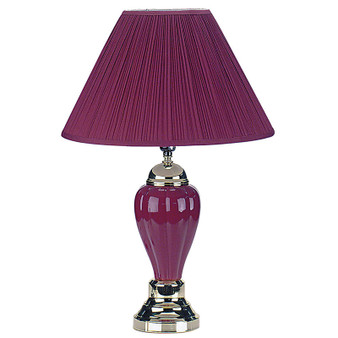 "6117BG" 27" Ceramic Table Lamp - Burgundy By Ore International