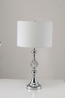 "6187T" 29.5" In Leona Crystal And Chrome Table Lamp W/ Outlet By Ore International