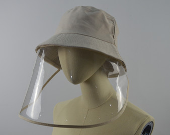 "HAT904" Cream Bucket Unisex Hat Face Shield By Ore International
