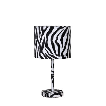 "HBL2413" 19.25"In Faux Suede Zebra Metal Table Lamp By Ore International