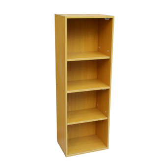 "JW-197" 47.5" In 4-Tier Close Back Natural Book Shelves By Ore International