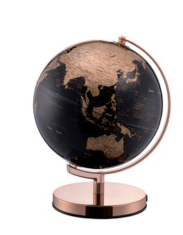 "MS-211G6-R" 12.5 In Black/Gold Globe On Rose Gold Metal Frame By Ore International