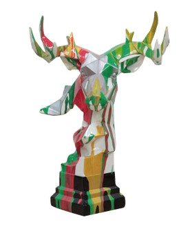 "VGTHPC095-9" VIG Modrest Deer Head Multicolor Geometric Sculpture