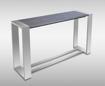 "VGBBBN-2X-GRY" VIG Modrest Fauna - Modern Grey Elm & Stainless Steel Console Table