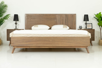 "VGWDWIN-USQB-BED" VIG Modrest Claire - Contemporary Natural Light Mocha Acacia Bed