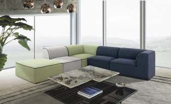 "VGKNK8592-MULTI-SECT" VIG Divani Casa Polo - Modern Modular Green, Blue & Grey Fabric Sectional Sofa