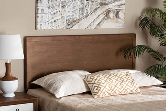 "MG9726-Ash Walnut-HB-Queen" Alan Modern And Contemporary Transitional Ash Walnut Finished Wood Queen Size Headboard