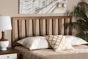 "MG9728-Ash Walnut-HB-King" Duncan Modern And Contemporary Ash Walnut Finished Wood King Size Headboard