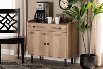 Patterson Modern And Contemporary Oak Brown Finished Wood 2-Door Kitchen Storage Cabinet 1 By Baxton Studio