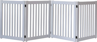 Dynamic Accents Amish Craftsman Highlander Series Solid Wood Pet Gate - 4 Panel - Pumice Grey