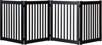 Dynamic Accents Amish Craftsman Highlander Series Solid Wood Pet Gate - 4 Panel - Black