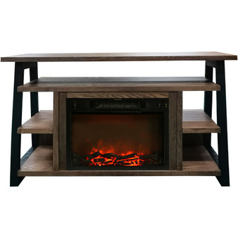 53.1"X15.6"X31.7" Sawyer Fireplace Mantel With Log Insert "CAM5332-1WAL"