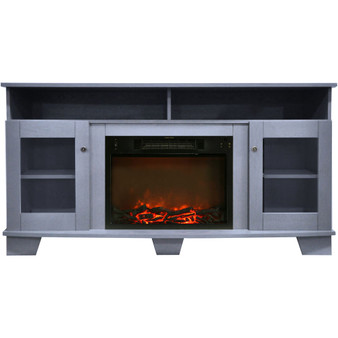 59.1"X17.7"X31.7" Savona Fireplace Mantel With Log Insert "CAM6022-1SBL"