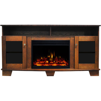 59.1"X17.7"X31.7" Savona Fireplace Mantel With Deep & Enhanced Log Insert "CAM6022-1WALLG3"