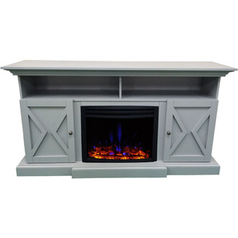 62.2"X15"X32.7" Summit Farmhouse Style Fp Mantel With Deep Log Insert "CAM6215-1SBLLG3"