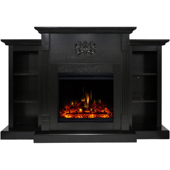 72.3"X15"X33.7" Sanoma Fireplace Mantel With Deep & Enhanced Log Insert "CAM7233-1COFLG3"