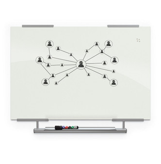 838 Mooreco Visionary Magnetic Glass Board With Exo Tray