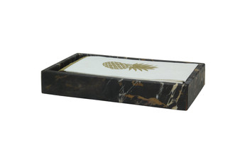 Eris Black & Gold Marble Honed Finish Guest Towel Tray "BA03-71BG"