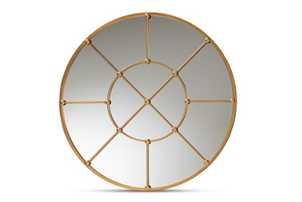 "RXW-10394-Gold" Baxton Studio Ohara Modern And Contemporary Gold Finished Metal Accent Wall Mirror