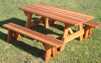 Picnic Table, Super Deck, 30.5X54X72, Detached Bench And Square Corner "PTDCHBB-6SC1905"
