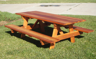 Square Corner Picnic Table With Attached Bench, Super Deck, 30.5X54X72 "PTACHBB-6SC1905"