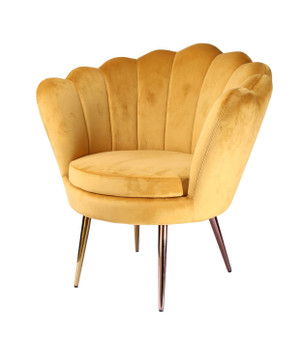 "VGOBTY143-BLU-CH" VIG Modrest Balina - Transitional Gold Accent Chair
