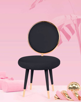 "VGMFMC-479-BLK-CH" VIG Modrest Haswell - Glam Black Velvet Accent Chair