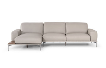 "VGNTVILLENEUVE-GRY-LAF-SECT" VIG Estro Salotti Villeneuve - Modern Grey Italian Left Facing Sectional Sofa