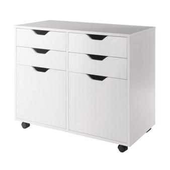Halifax 2 Section Mobile Storage Cabinet, White "10622"
