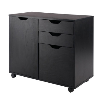 Halifax 2 Section Mobile Filing Cabinet, Black "20431"