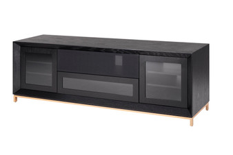 78" Contemporary Tv Stand In An Ebony Oak Finish, Media Console For Flat Screen "FT78CGEB"